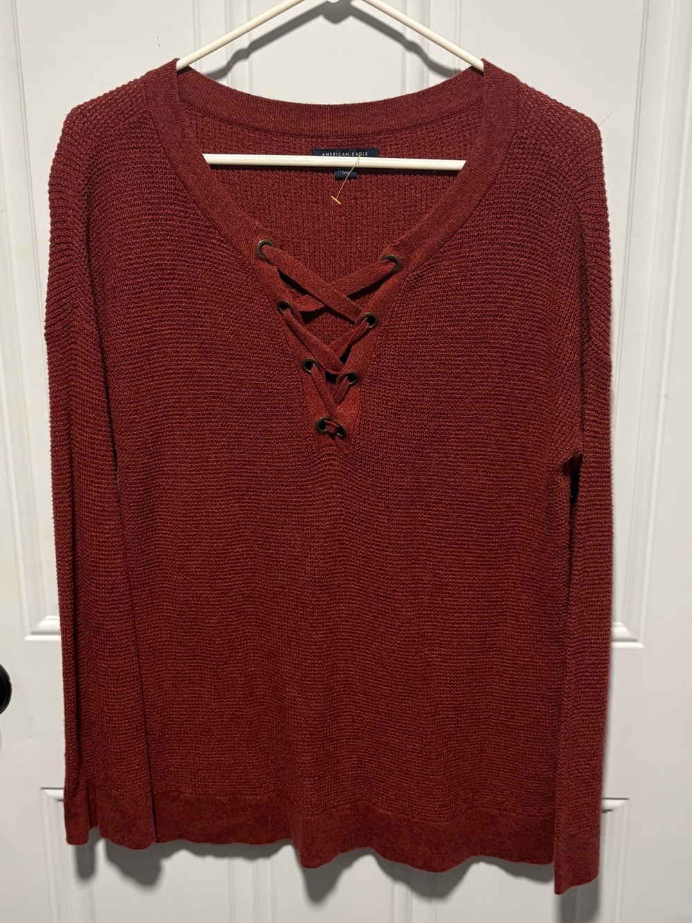 American Eagle Outfitters Rust Knit Jegging-Fit Sweater